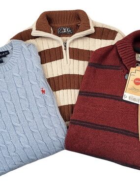 🍂 Youth Boys Lightweight 3 Sweater Sizes S & M Fall & Back-to-School 🍂